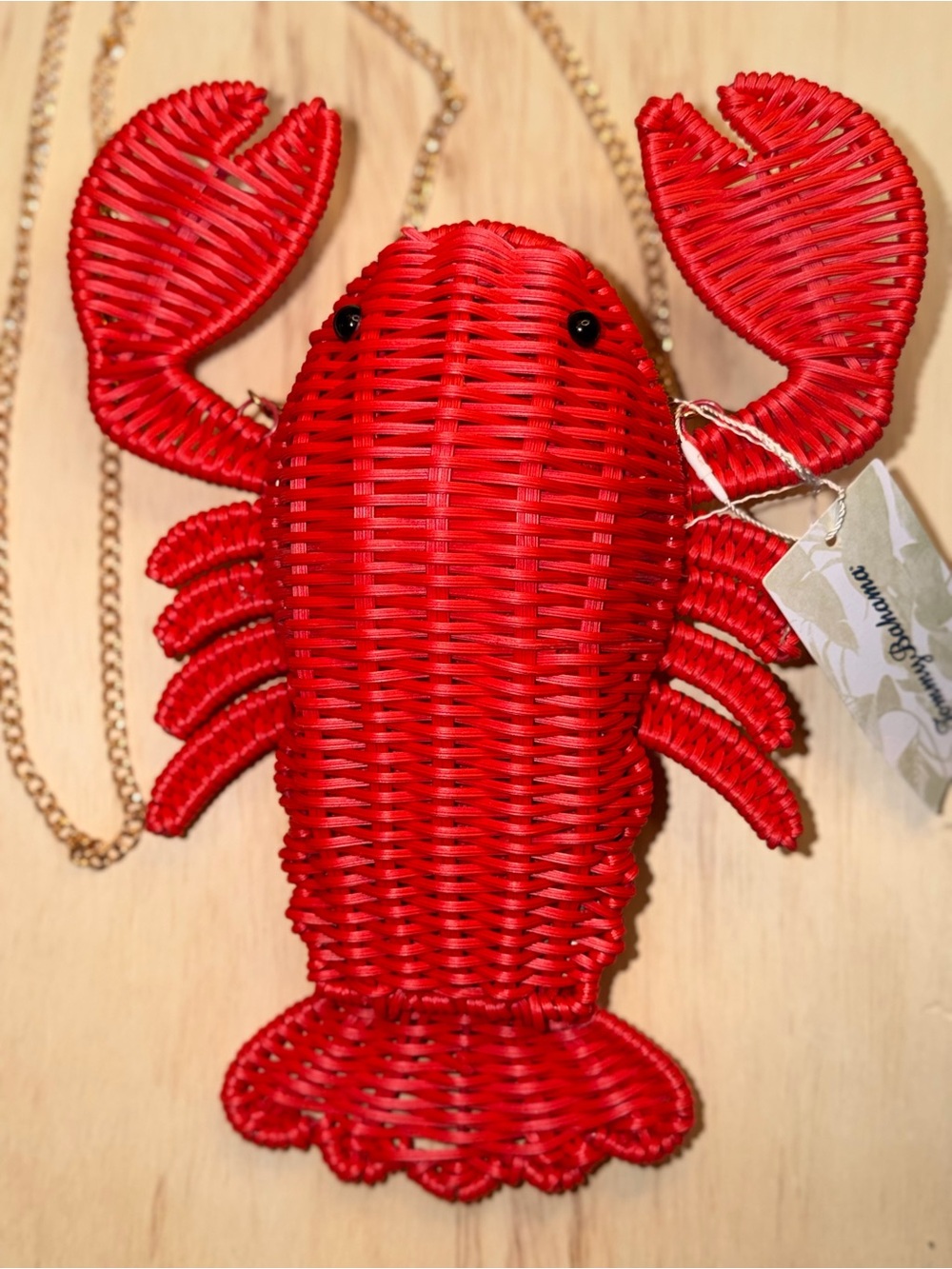 NWT TOMMY BAHAMA Red Woven Lobster Crossbody Bag - Picture 4 of 10